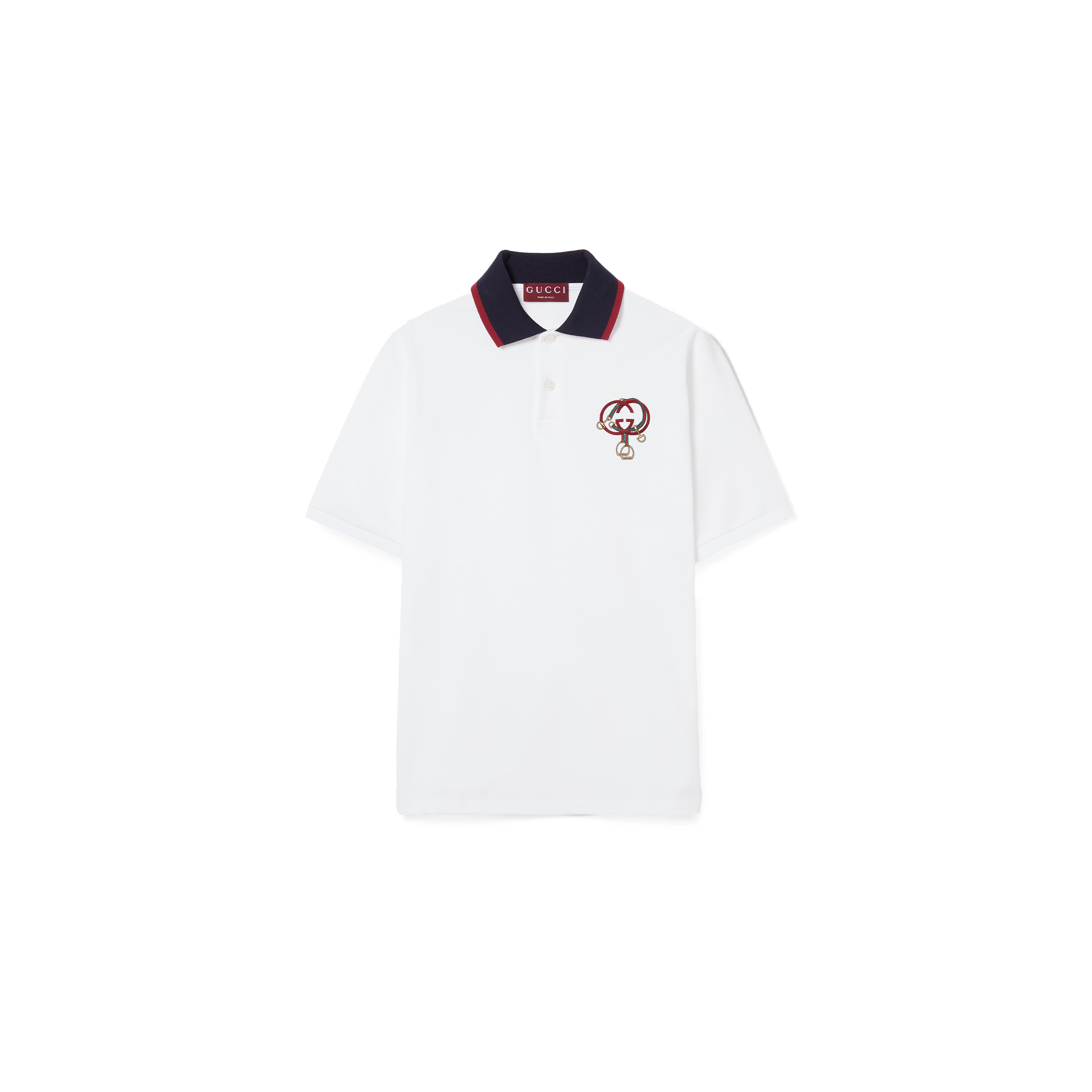 GUCCI COTTON PIQUET POLO SHIRT WITH EMBROIDERY 854826